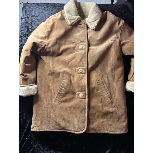 Winlit Genuine Leather Coat with Thick Fleece Lining – Women’s Medium / Vintage - Picture 1 of 9